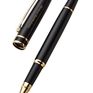 Personalized Engraved Rollerball Pen custom engraved High Gloss Black 3223R for groomsmen,father, graduation, executive gifts