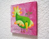 Green Bird Wall Art Nursery Themes for Girls, Nursery Decor Wall Art, Pink Paint Baby Girl Room Decor, Pink and Green Nursery Artwork Ideas