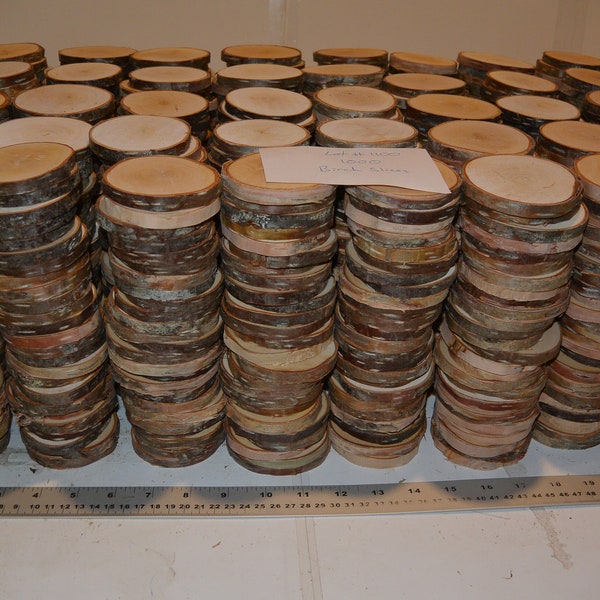 1000 Birch Rounds, Lot # 1100, Birch Tree Slices, Coasters, Wedding, Wedding Favors, Centerpieces, Tree Tags, Rustic Wedding, Decorations