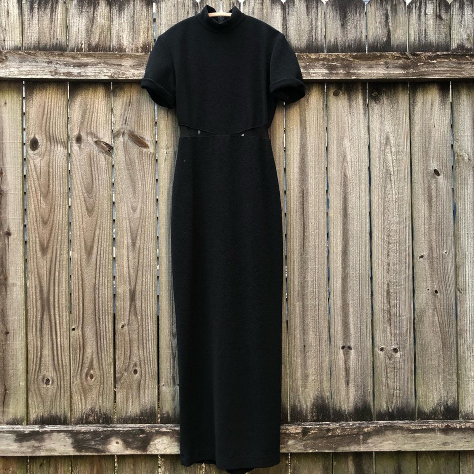 nightway black dress Nightway Long Glitter Knit Dress Formal 21555