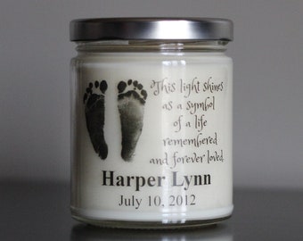 Baby Loss Memorial Candle - Personalize with name and date(s) - Stillbirth, Miscarriage, Infant loss