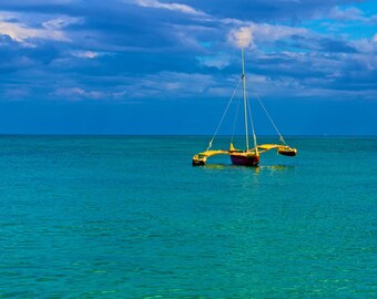 Trimaran - Wall Art - Metal Print - Hawaii - Ocean - Ready to Hang Lanikai Kailua