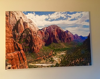 40x60 Large Art Piece Zion National Park - Aluminum Print  Angels Landing Hike