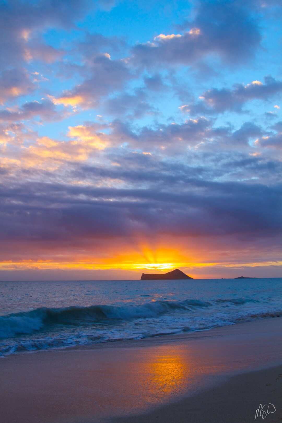 Waimanalo Beach Sunrise Wall Art Metal Print Hawaii Etsy