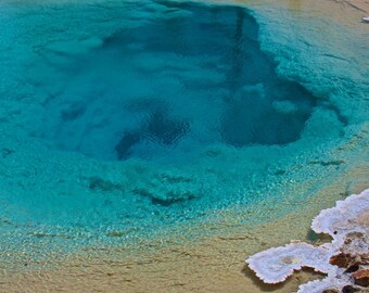 Yellowstone National Park - Wall Art - Metal Aluminum Print - Ready to hang - Hot Spring - Blue Water - signed