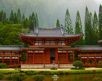 Valley of the Temples, Oahu - Art - Metal Print - Hawaii - Byodo-In Buddhist Temple