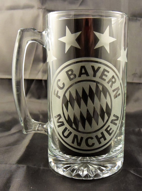 FC Bayern Munich Hand etched Beer Mug 25 oz. Etsy