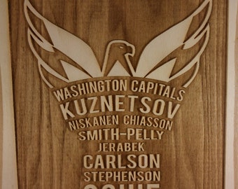 Washington Capitals 2018 Stanley Cup Champions Engraved Wood Plaque