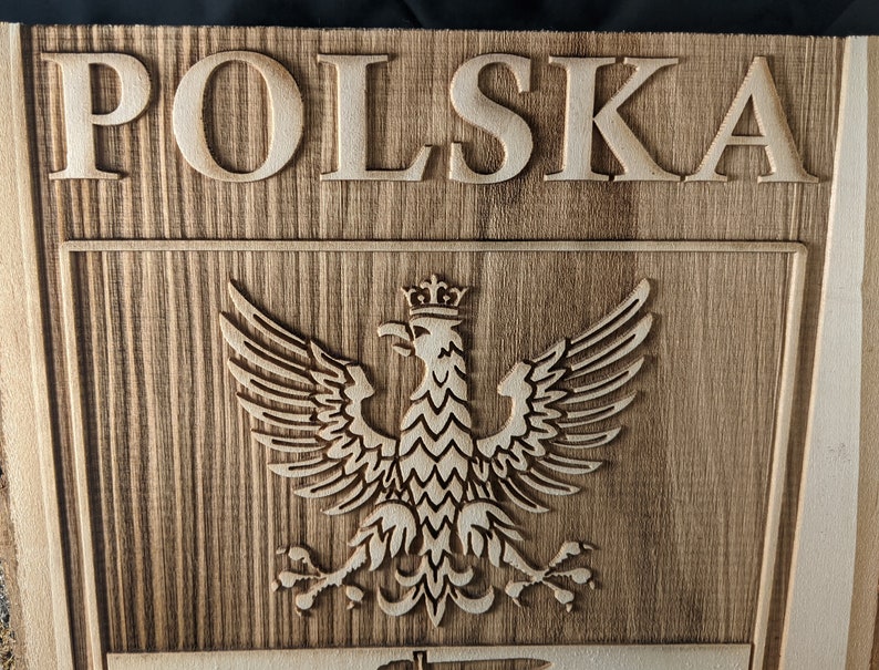 Bialystok Coat of Arms Herb Miasta Bialystok Polska Wooden Plaque image 2