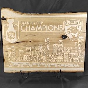 2024 Stanley Cup Champions - Florida Panthers - Player Names - Wooden Sign w/bark