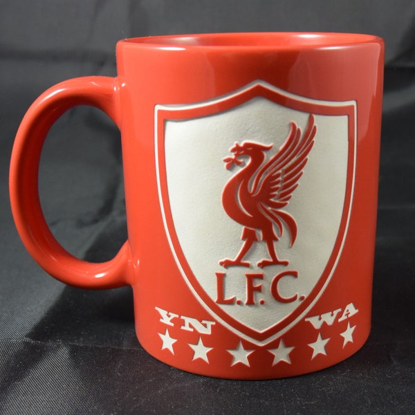 Liverpool F.C. -  YNWA - Hand Etched Coffee / Tea Mug Red 11oz.