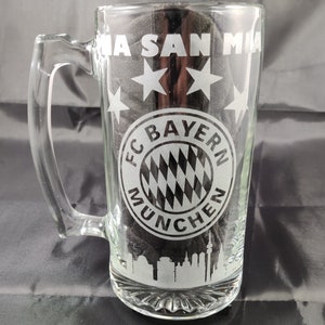 FC Bayern Munich - Hand etched Beer Mug 25 oz.