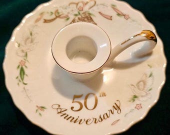 Lefton China Candle Holder to Commemorate 50th Anniversary, Made in Japan