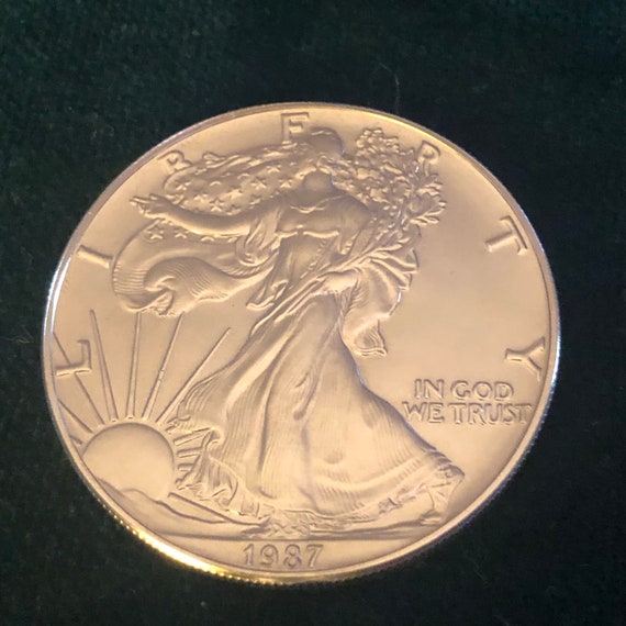 1987 American Silver Eagle/ Walking Liberty Silver Dollar - Etsy