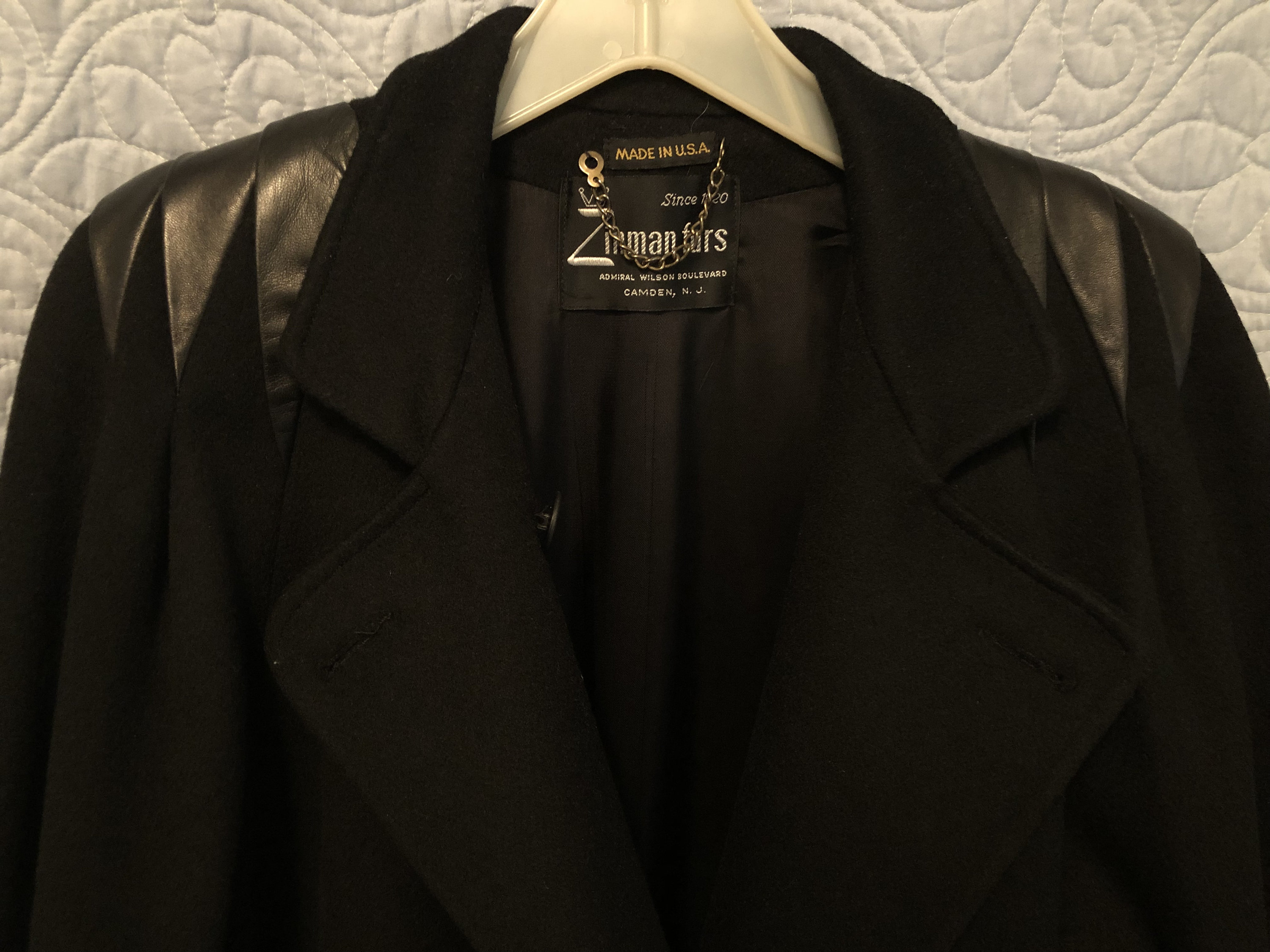 ジャケット・アウター 90s vintage leather wool pea coat Vintage 1980s Wool Pea Coat, Leather Detail, Calf Length - Etsy