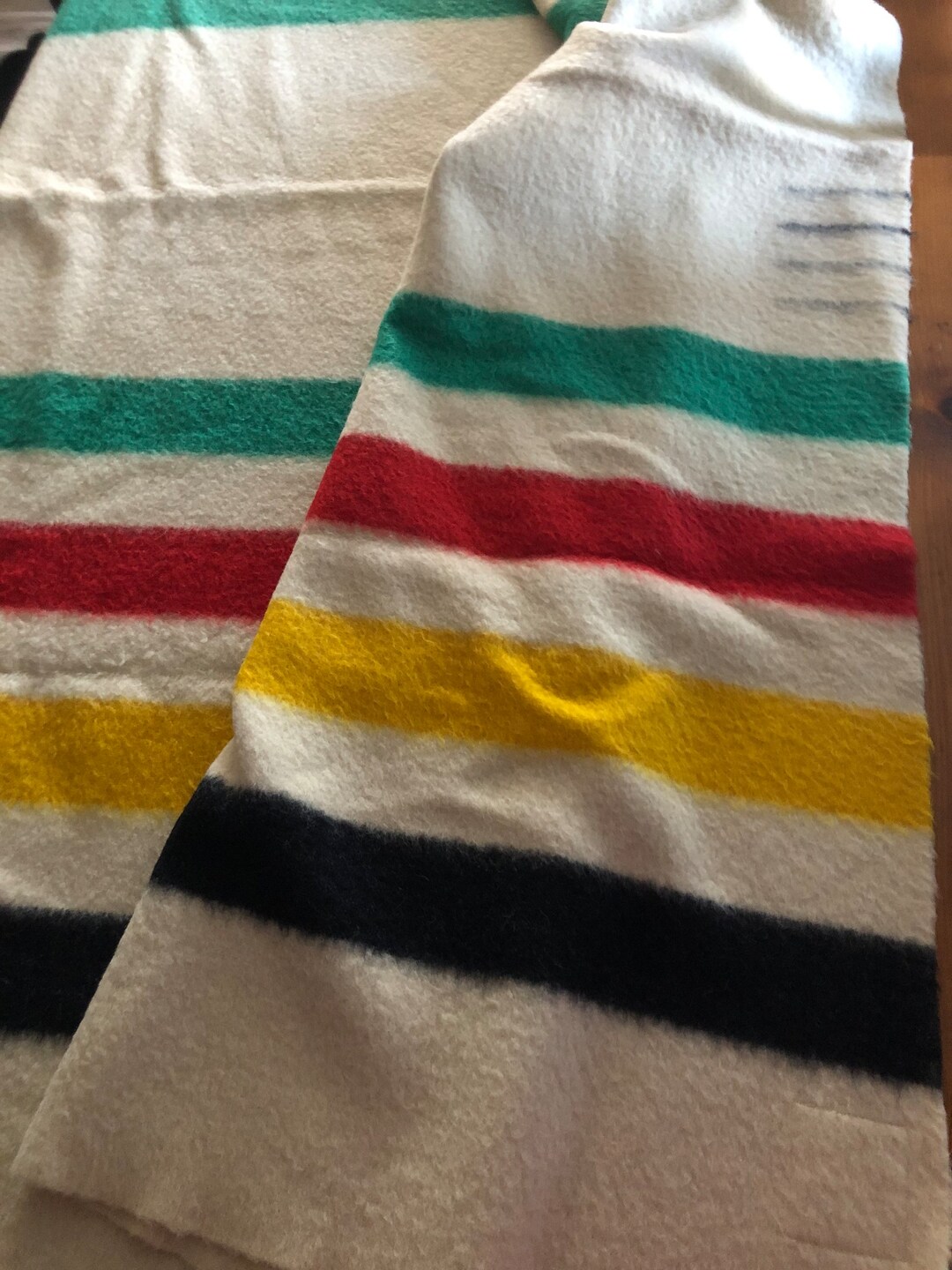 Vintage Hudson Bay Four Point Wool Blanket Etsy Canada