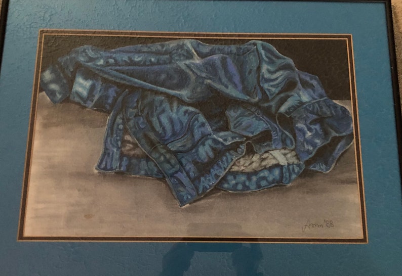 Aaron Donovan Oil Pastel Artwork, Denim Jacket Study image 1