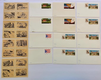 Vintage USPS Stamped Postcards, 1970s-90s, Assorted Designs