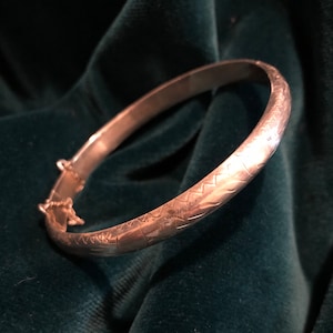 Etched Sterling Silver Bangle Bracelet