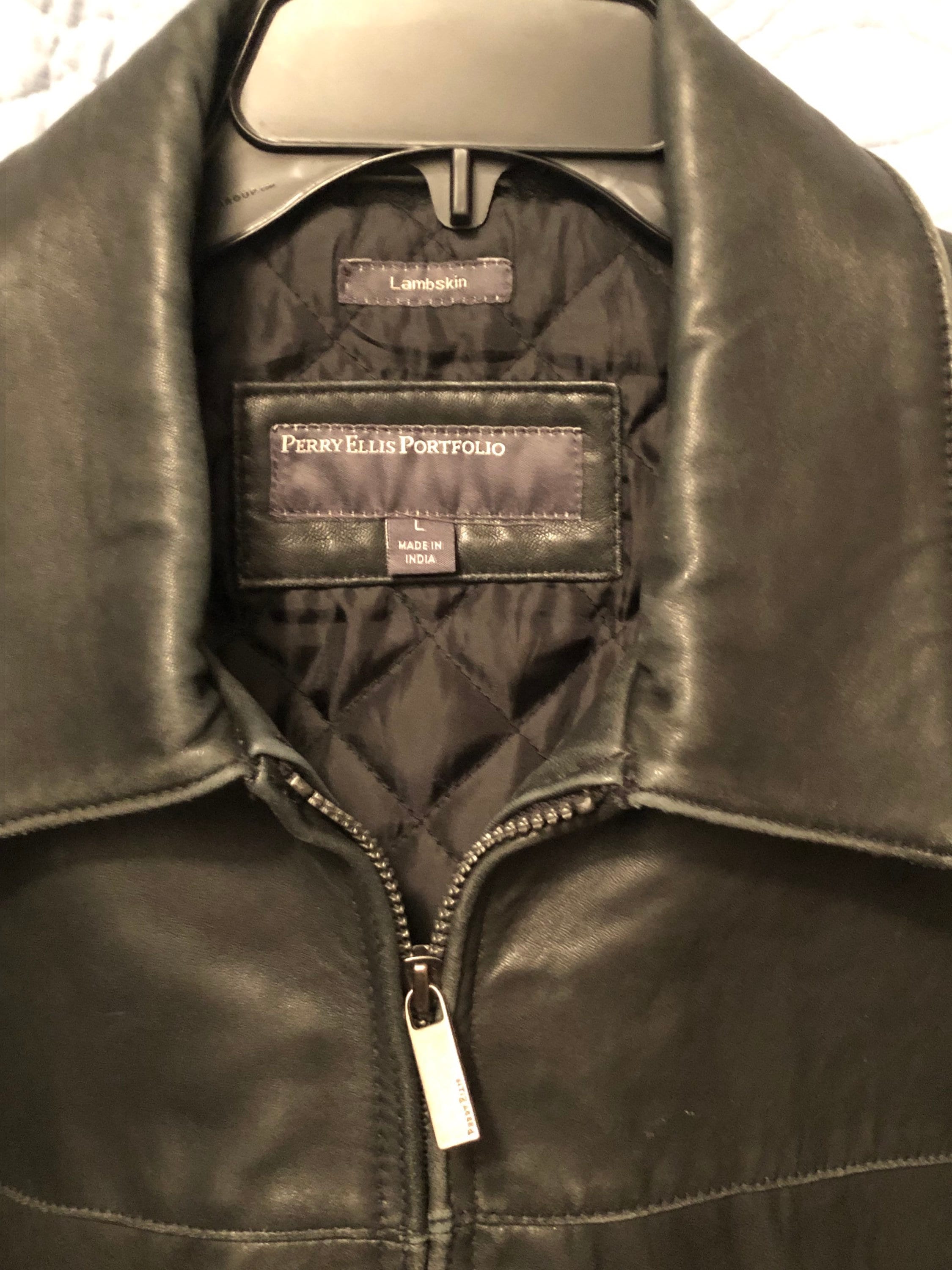 Perry ellis men's leather jacket top