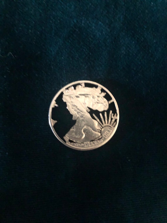 1942 Silver Walking Liberty Cut Out Pendant - image 5