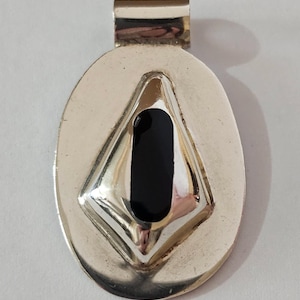 Oval Mexican Sterling & Onyx Pendant