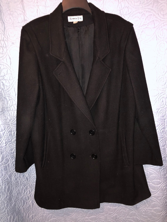 Vintage Herman Kay Black Womans Peacoat