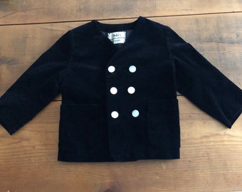 1950’s Childs Couture Black Velvet Jacket, by Tinkers Original Design of Baltimore