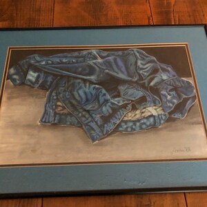 Aaron Donovan Oil Pastel Artwork, Denim Jacket Study image 7