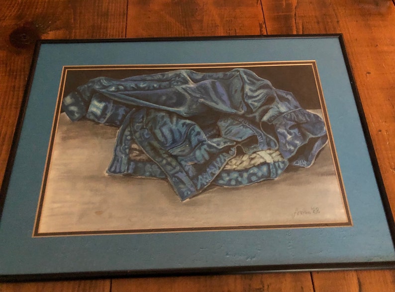 Aaron Donovan Oil Pastel Artwork, Denim Jacket Study image 7