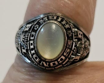 1974 Jostens 10k White Gold 15.5g Class Ring Anderson HS Size 8.75