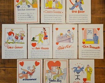 Vintage Vinegar Valentines Lot of #10