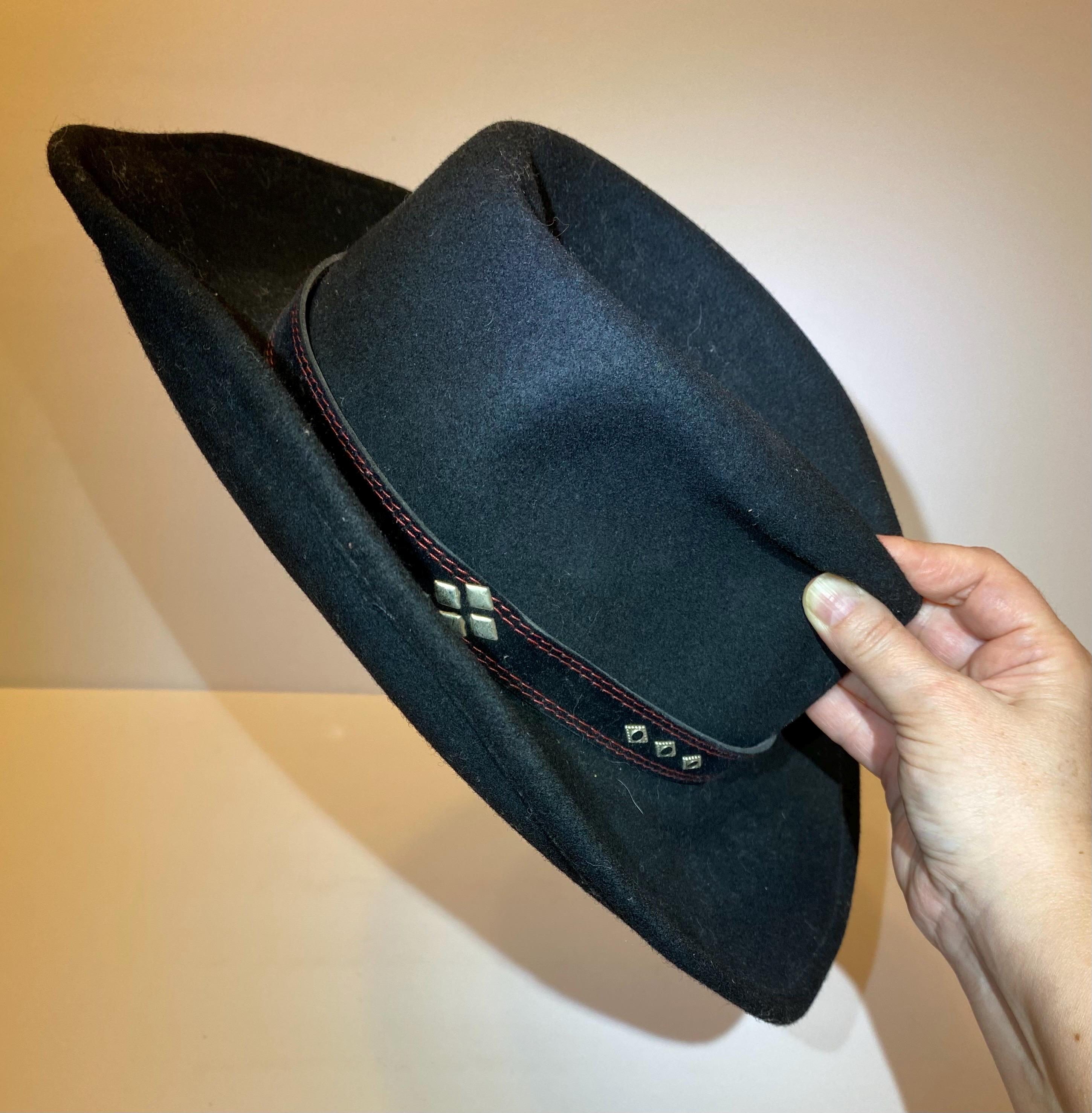 Outback Trading Co. Vintage Ascot Blue Felted Wool Hat Wide Brim Western Wide Open Spaces | Wool Felt Hats by Outback Trading Company  main image 4