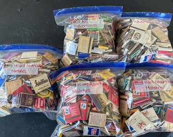 Gallon Bag Assortment of Vintage Advertising Matchbooks, Includes NOS and Used Matchbooks( Only 2 North Carolina left)