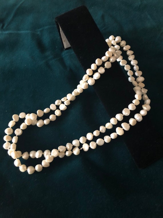 Genuine Freshwater Pearl Necklace Vintage 925 Sterlin… Gem