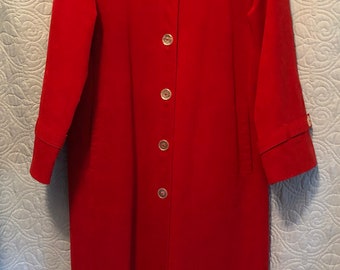 Vintage Women’s Ultrasuede Red Trench Coat, Size 10