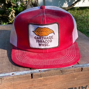 vintage tobacco hats Stitched Finish Red Man Tobacco Rope Hat