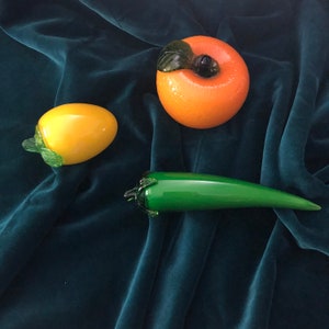 Vintage lot of MCM Murano Glass Fruit/Vegetable