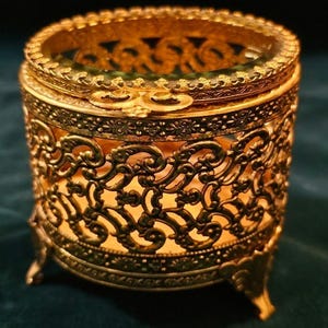 MCM Hollywood Regency Beveled Glass Jewelry/Trinket Box