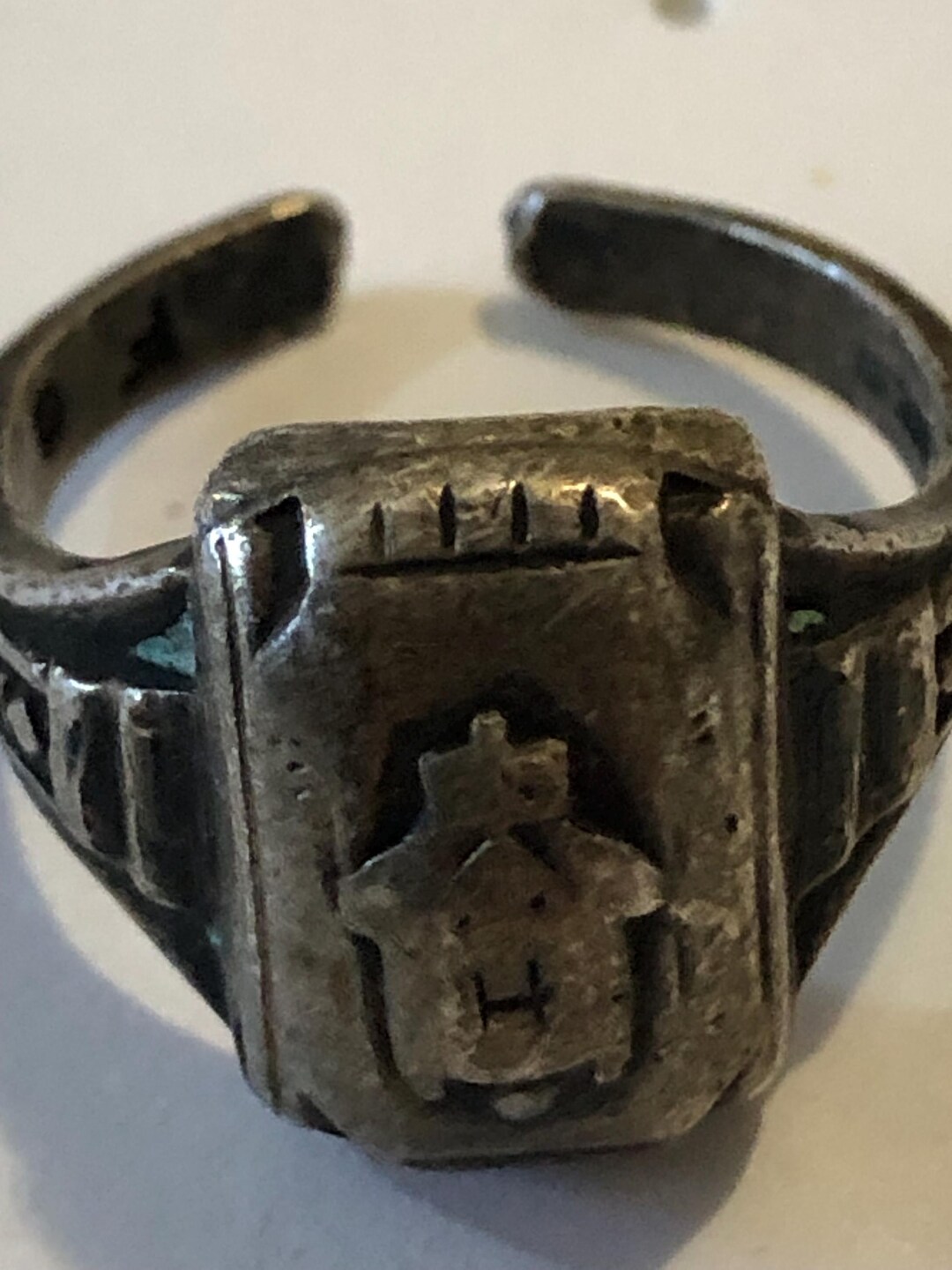 Image showcasing Art Deco Mens Signet Sterling Ring - Etsy