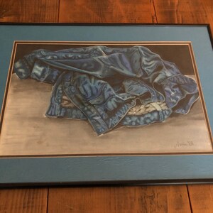 Aaron Donovan Oil Pastel Artwork, Denim Jacket Study image 3