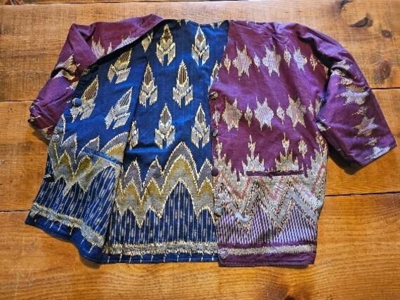 Patricia Hermann Reversible Jacket, Blue Purple G… - image 8