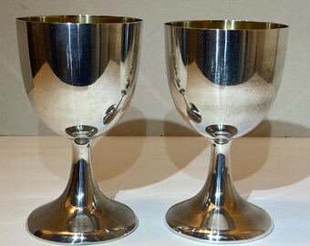 Barbour Silverplate Wine Goblets, Set of 2