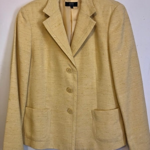 Yellow Ladies Zanella Blazer Jacket, Size 10, Made in Italy