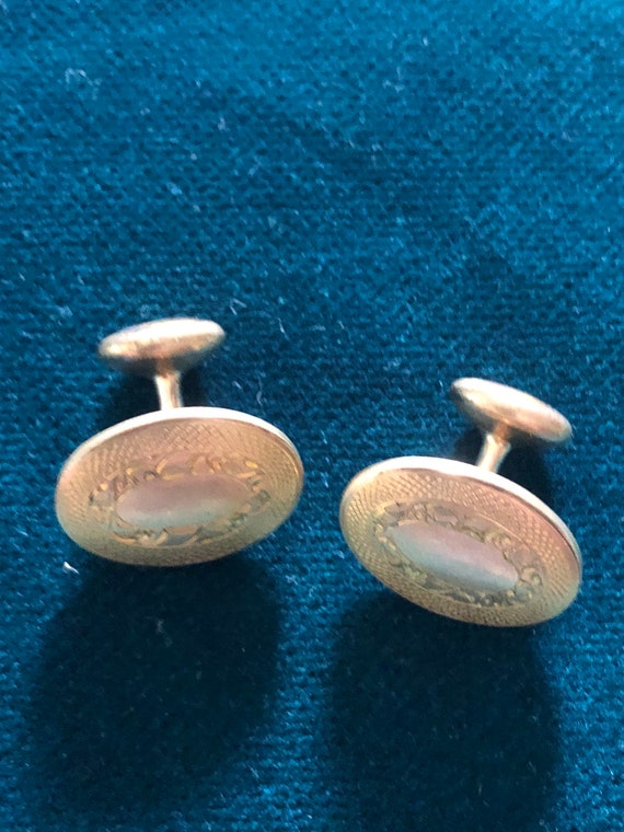 Antique Park Roger Gold Plate Cuff Links