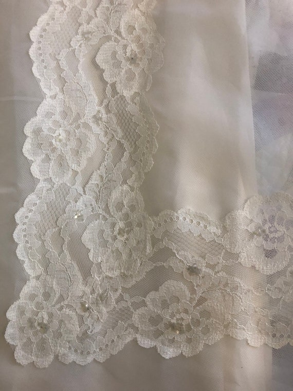 Vintage Handmade Wedding Gown, High Neckline, Emp… - image 6