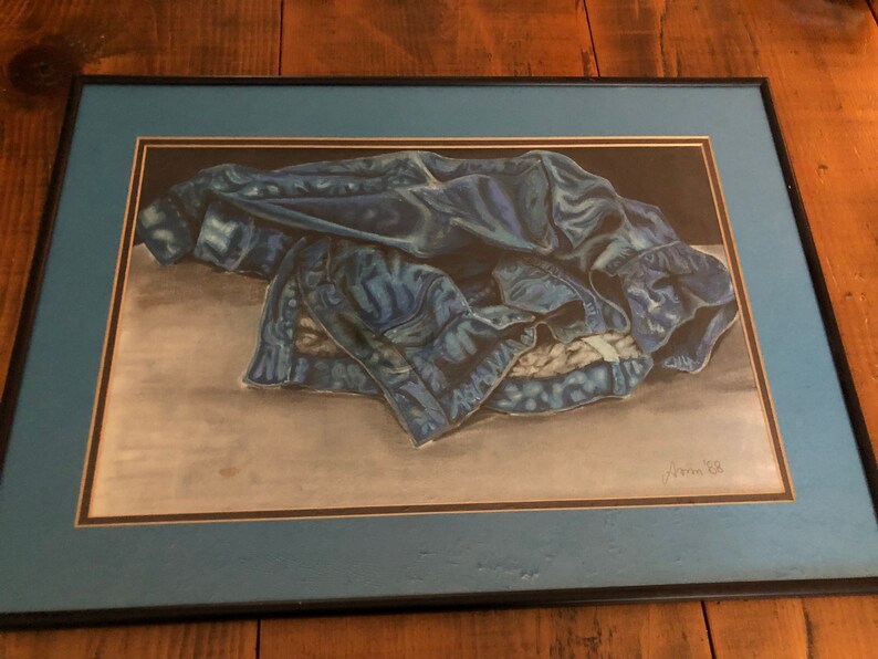 Aaron Donovan Oil Pastel Artwork, Denim Jacket Study image 6