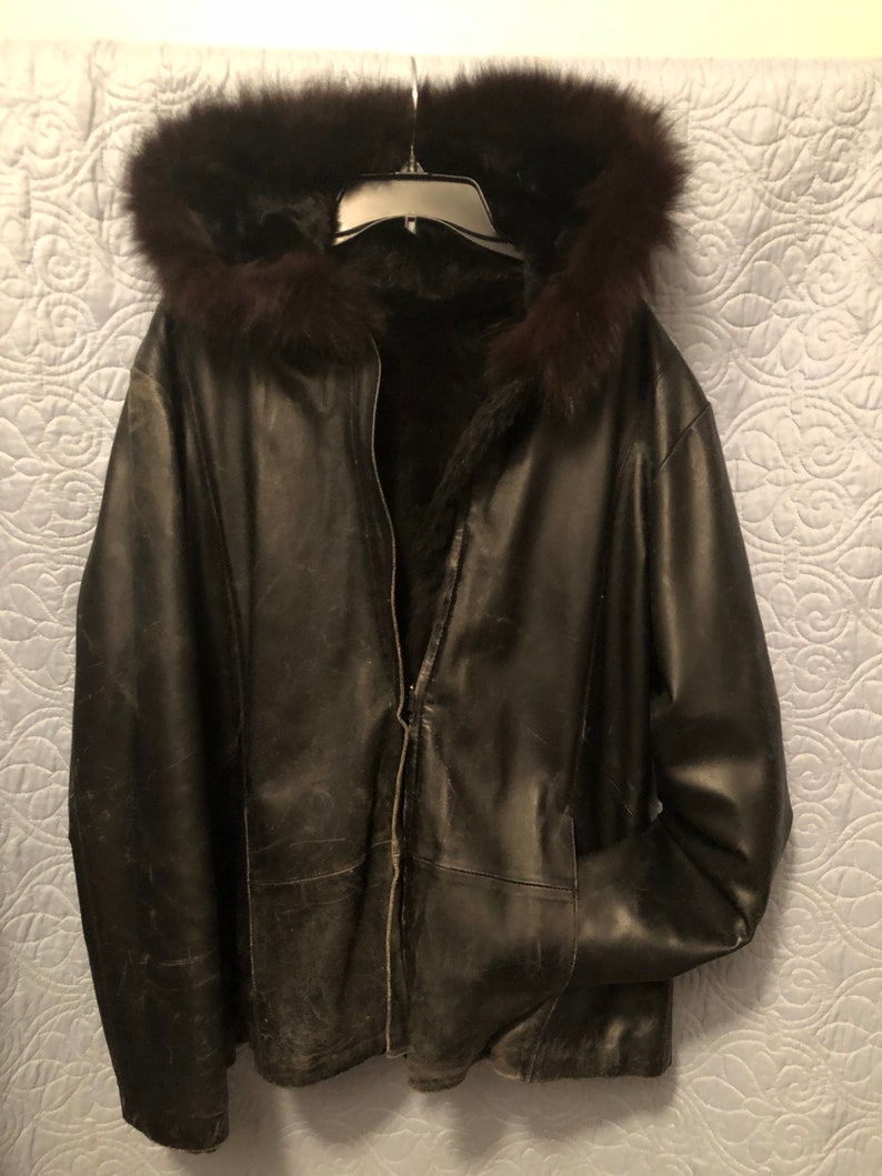 Vintage 1980s Reversible Lamb Leather, Rabbit and Mink Coat - Etsy