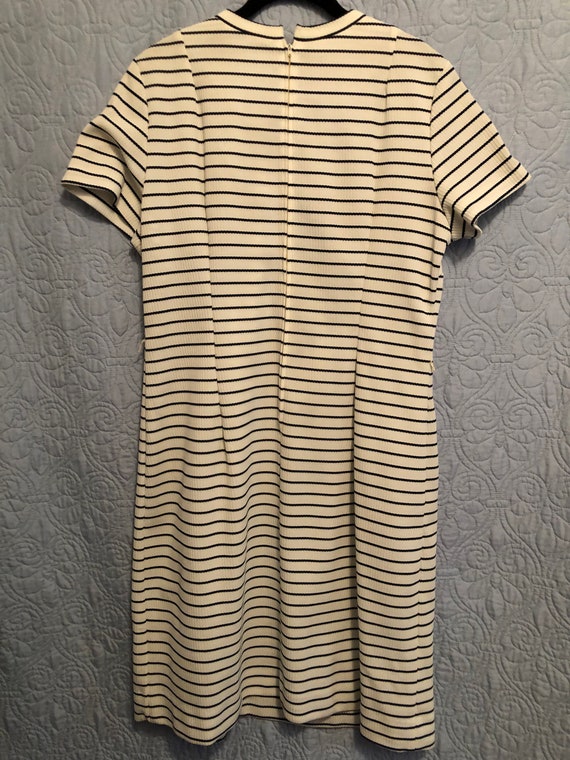 1950/1960’s Women’s Black Horizon Pin Stripe Dress - image 2