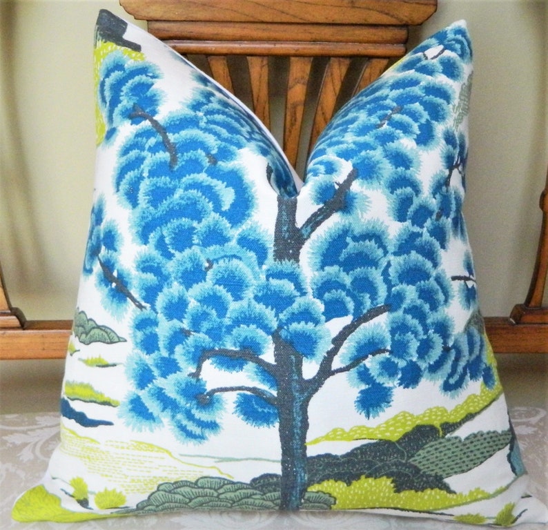 thibaut daintree blue moon decorative throw pillow cover